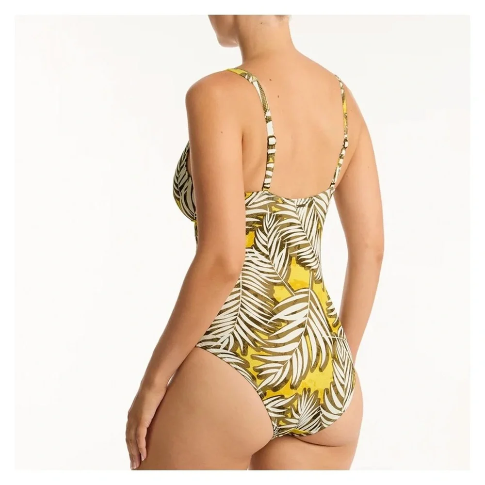 SEA LEVEL Green Palmhouse Panel Line Swimsuit‎ - Picture 3 of 8